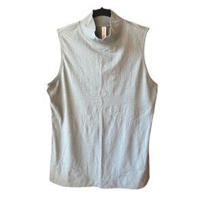 Athleta light blue teal sleeveless mockneck top
